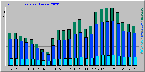 Uso por horas en Enero 2022